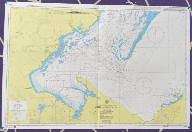 Admiralty 1573 Central America-East Coast Gulf Of Honduras Vintage Map Charts