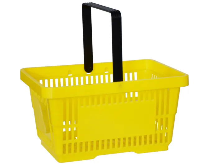 Korb Verkaufskorb Tragekorb Einkaufskorb Gelb Kunststoff mit Griff max 30kg 22L