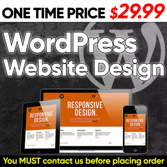 Custom Wordpress Website Web Design Mobile Responsive Professional - $29.99 only