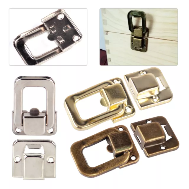 10x Retro Jewelry Wood Box Case Chest Suitcase Cabinet Hasp Latch Lock Clasp lp