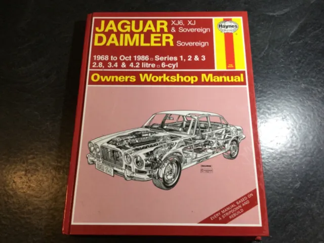1968-86 Jaguar XJ6 Haynes Repair Manual Sovereign Vanden Plas Daimler Series 1-3