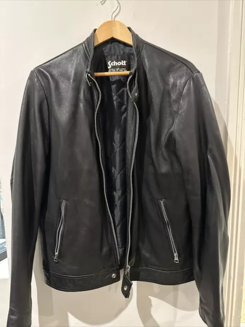 MENS SCHOTT LEATHER jacket size large £330.00 - PicClick UK