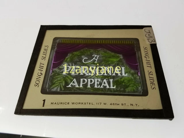 Glass Magic Lantern Slide SONG HIT SLIDE JYB NY A PERSONAL APPEAL