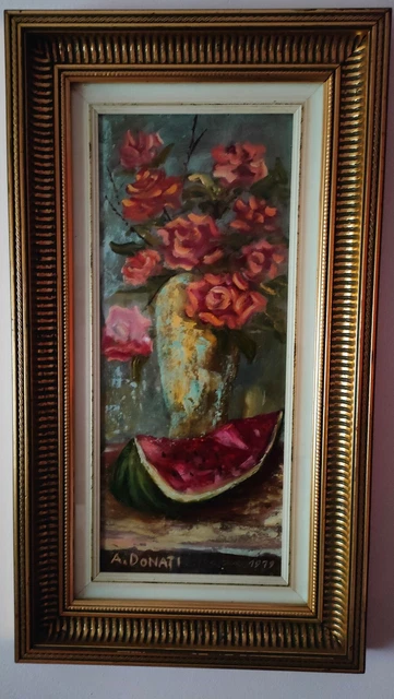 dipinto a olio Quadro - Artista '' ANTONIO DONATI '' 20cm per 49cm 