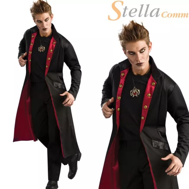 Adult Mens Vampire Coat Dracula Halloween Fancy Dress Costume Accessory