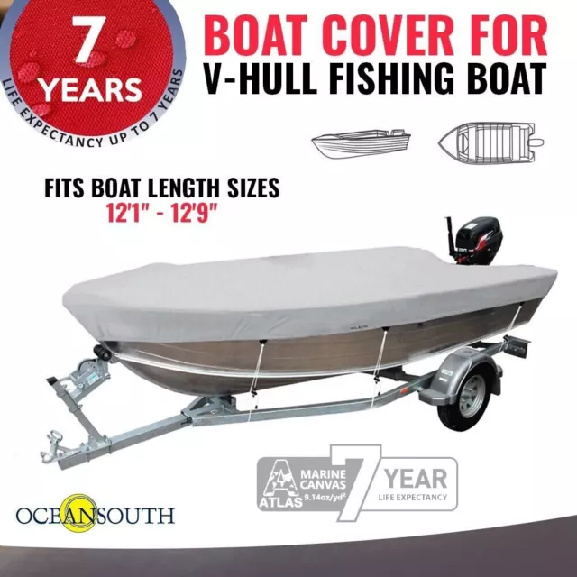 V Hull Fishing Boat Cover Waterproof Heavy Duty 12'1" - 12'9"