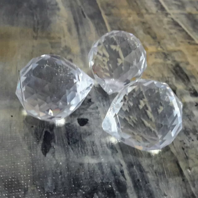 Hmade Crystal Suncatcher Glass, Teardrop, 20mm diameter, Clear,  5 pc