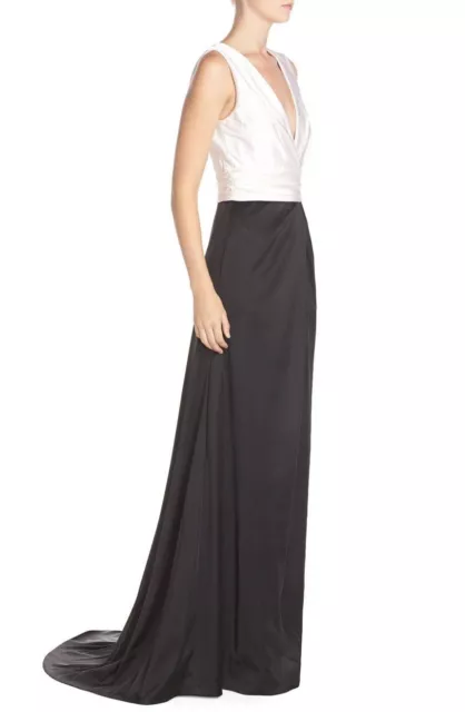 Stretch Satin Gown black white dress by VERA WANG size 10 NWT