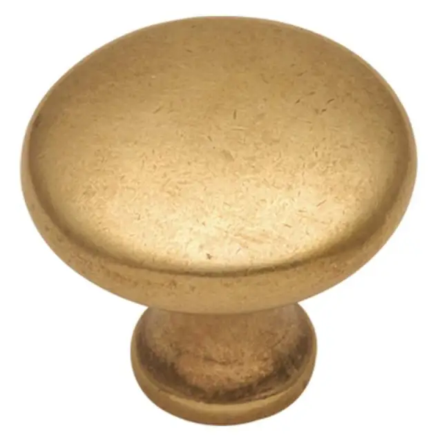 P14255-LB Lustre Brass 1 1/8" Mushroom Cabinet Knob Pulls Hickory Conquest