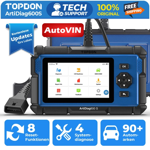 Dispositivo diagnostico auto professionale TOPDON AD600S OBD2 lettore di errori per BMW VW WIFI