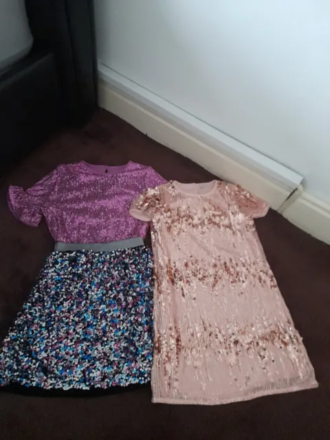 Girls Age 9-10 Years Dress Top Skirt Bundle Excellent Condition