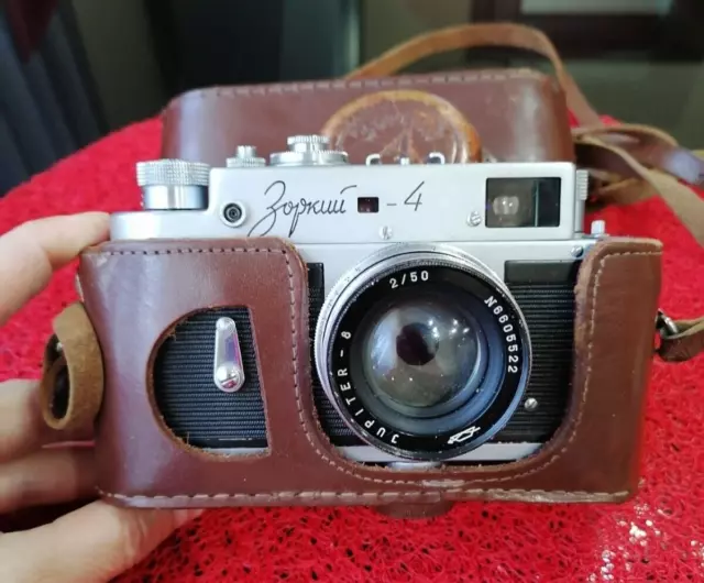 Vintage Photo Camera Zorki-4 35 mm Jupiter-8 2/50 Lens on Basis of Leica USSR