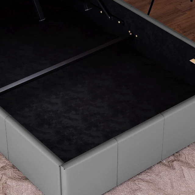 LISBON SMALL DOUBLE Ottoman Bed Frame Upholstered Faux Leather Bedroom