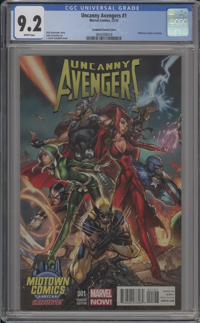 Uncanny Avengers #1 - Cgc 9.2 - Campbell Midtown Comics Variant- 3843508018