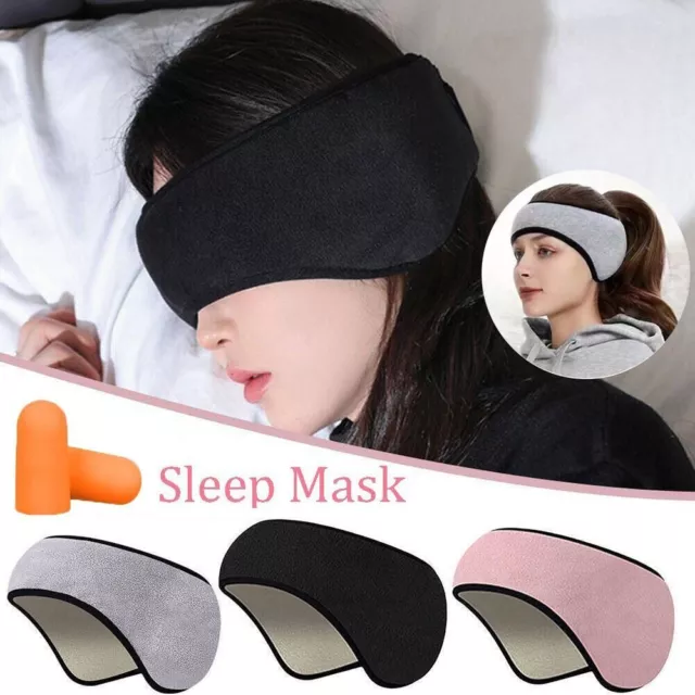 Polyester Three Layers Sleeping Relaxing Sleep Mask Ear Muffs Blackout Mask