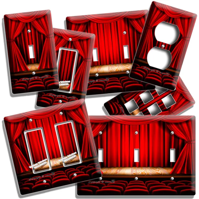 Retro Movie Theatre Curtains Light Switch Outlet Wall Plates Home Tv Room Decor