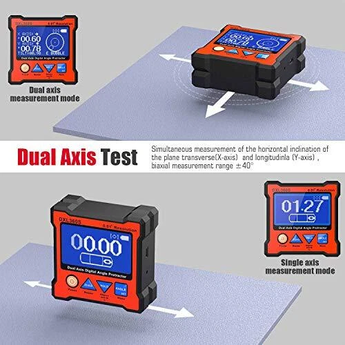 Digital Protractor DXL360S GYRO + Gravity 2 in 1 Digital LCD Protractor Red