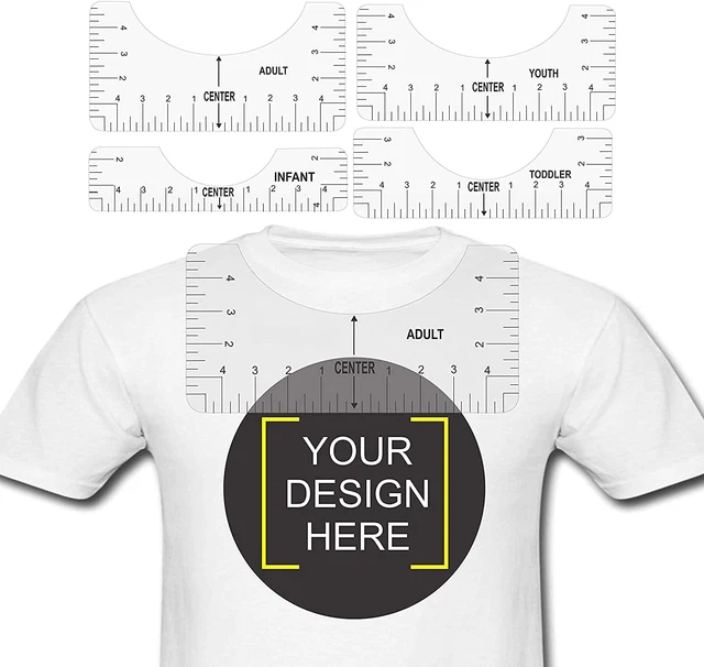 12 Righelli Allineamento T-Shirt - Guida Per Disegno E Posizionamento, Trasparente, Con Scala - Foto 13