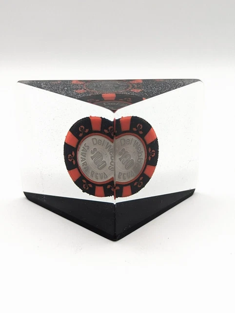 SAHARA Reno $100 Del WEBB's Gamming  Casino Chips Vintage In Resin Paper Weight