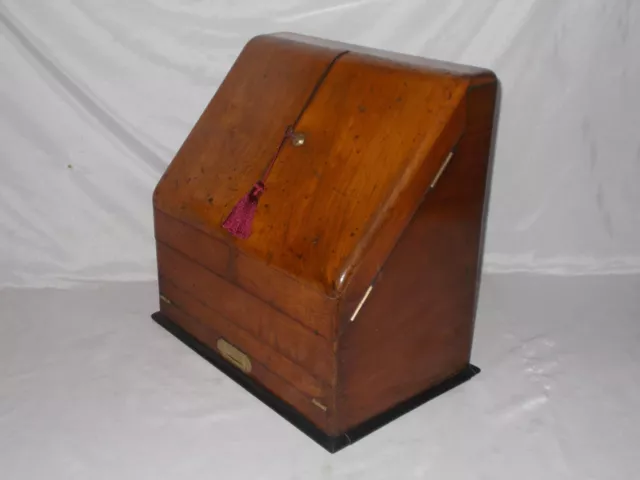 Large Antique Victorian Walnut Stationery Writing Slope Compendium Cabinet Box 3