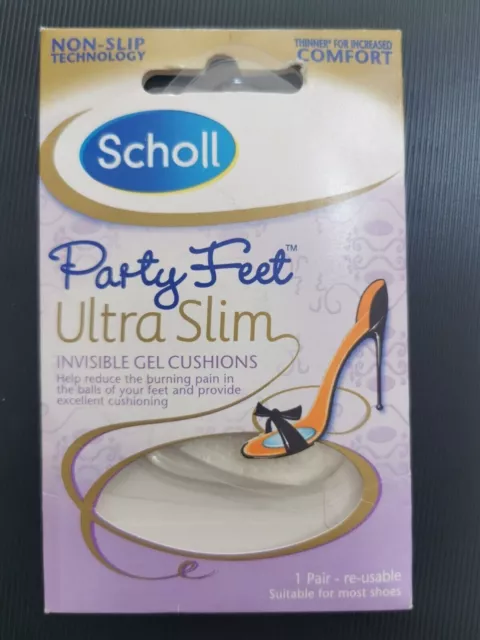 Scholl Party Feet Ultra Slim Invisible Re-usable Gel Cushions High Heel 1 pair