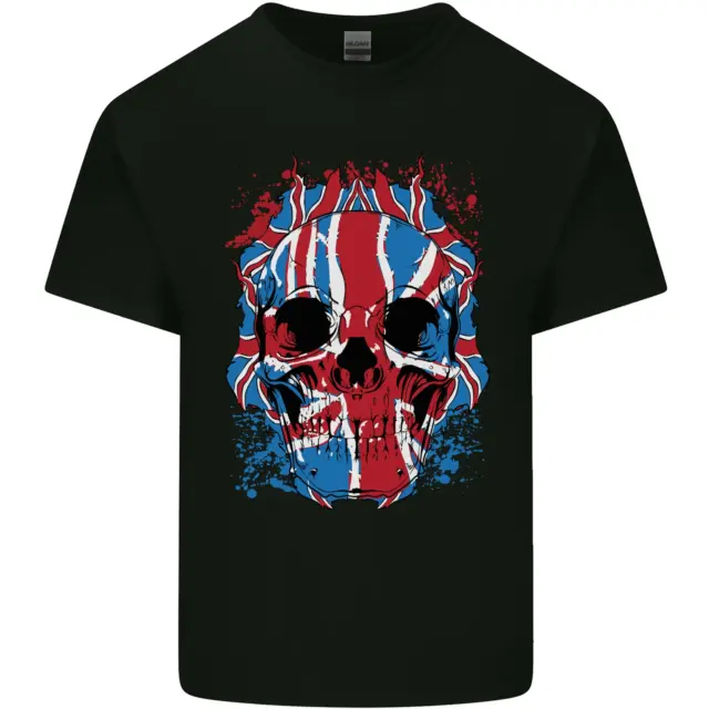 Union Jack Flag Skull Gym MMA Biker Mens Cotton T-Shirt Tee Top