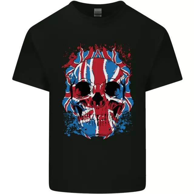 Union Jack Flag Skull Gym MMA Biker Mens Cotton T-Shirt Tee Top