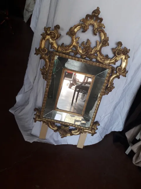 specchiera veneziana oro zecchino , specchio al mercurio periodo 700/800 cm. 94x