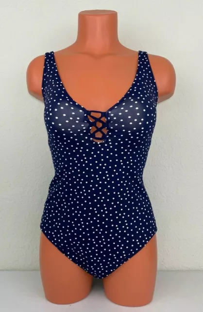 Tommy Bahama Womens Sea Swell Reversible One Piece Swimsuit Navy Size 8