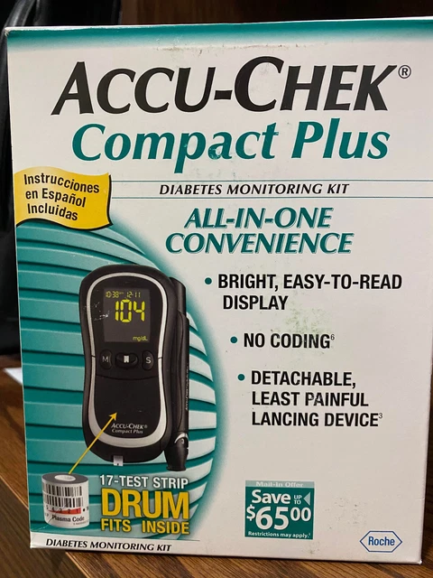 Medidor Accu-chek abierto para tomar fotos solo nuevo en caja