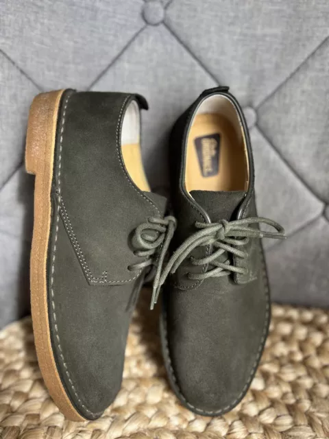 CLARKS ORIGINALS DESERT London NEW Lace Up Green Leather Shoes UK 7.5 ...
