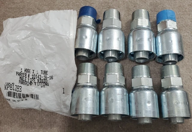 9 Parker 10143-16-16 1" Hose x 1" Male NPTF Pipe Steel Hydraulic Hose Fitting