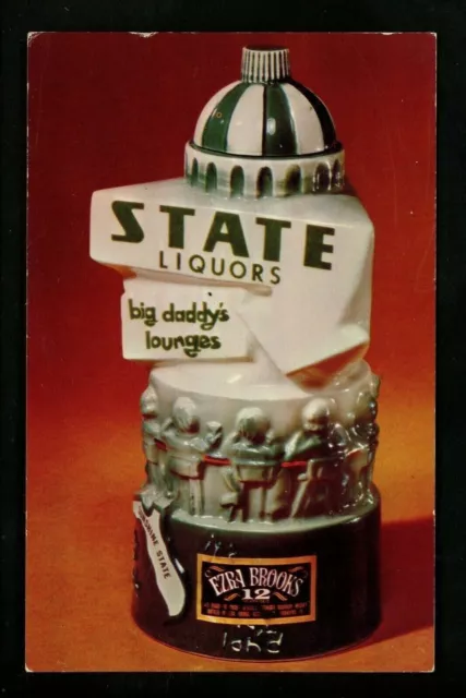 Ezra Brooks Bottles postcard Distilling Co. Frankfort, KY State Liquor Stores