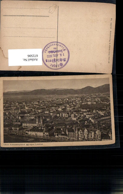 672506,Graz Schlossbergblick geg. Lendkai