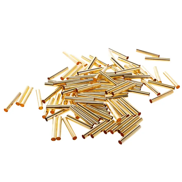 100pcs 30mm Straight gold/Silver colour Tube Spacer Beads jewellery findings