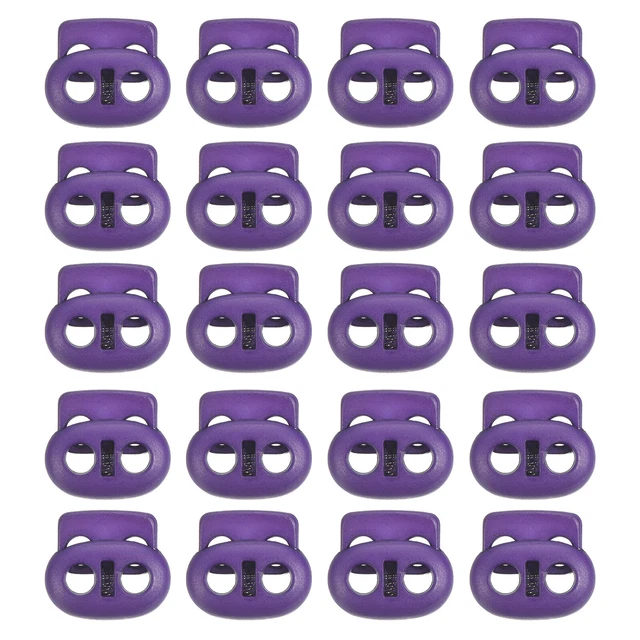 0,8x0,9" 30Pack Cables Cerraduras Doble Agujero Resorte Velcro Púrpura