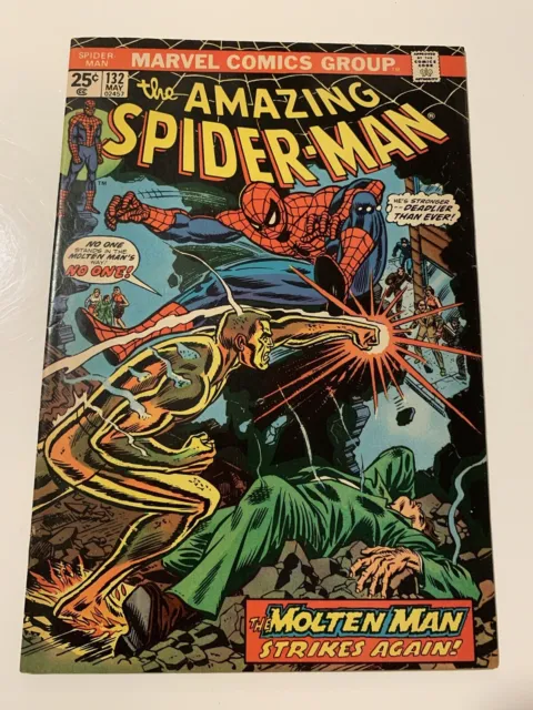 Amazing Spider-man #132 / “The Molten Man Strikes Again!” / Fine/Very Fine 7.0