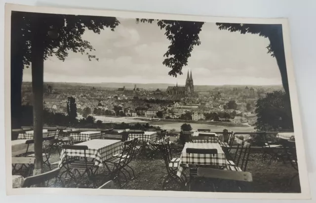 Schöne alte Ansichtskarte AK - S/W Regensburg Seidenplantage Höhen-Cafe Balkon
