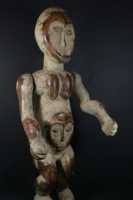 African BWAMI 2 heads Initiation Figure, LEGA tribe, D.R Congo TRIBAL ART CRAFTS