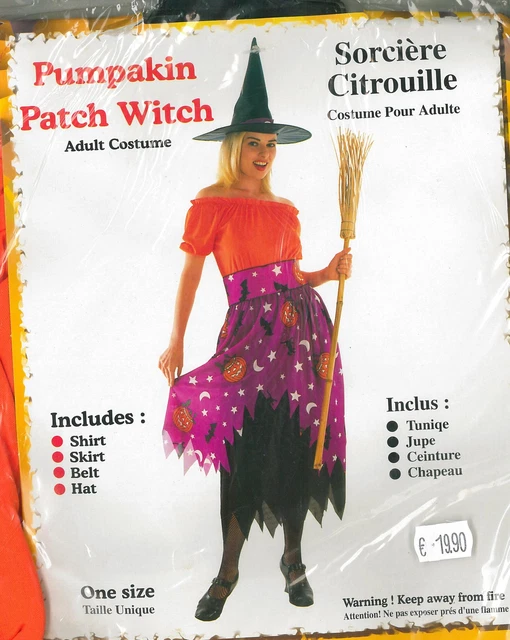 Abito Vestito Costume Di Carnevale Halloween, Strega Zucca, Pumpakin Patch Witch