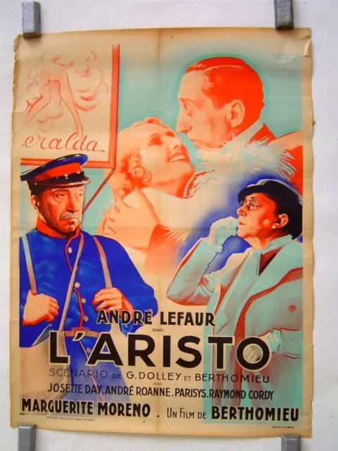 AFFICHE CINEMA litho ancien : film L' ARISTO - BERTHOMIEU / LEFAUR / BONNEAUX