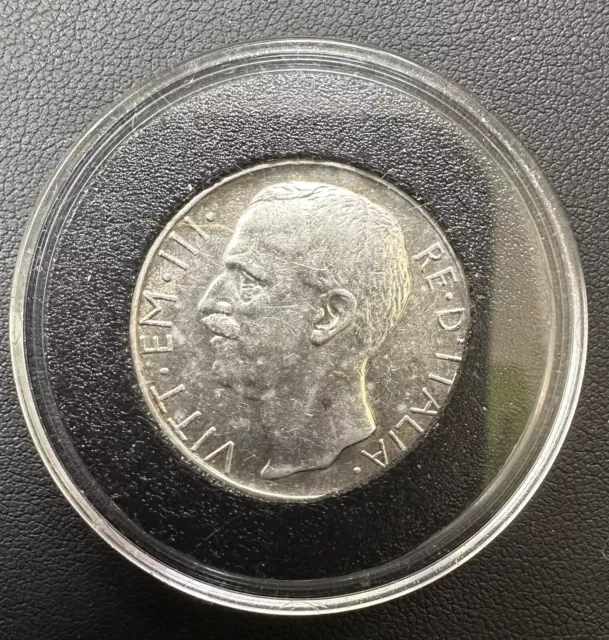 Italy 10 Lire 1927 R - VF SILVER COIN SA35