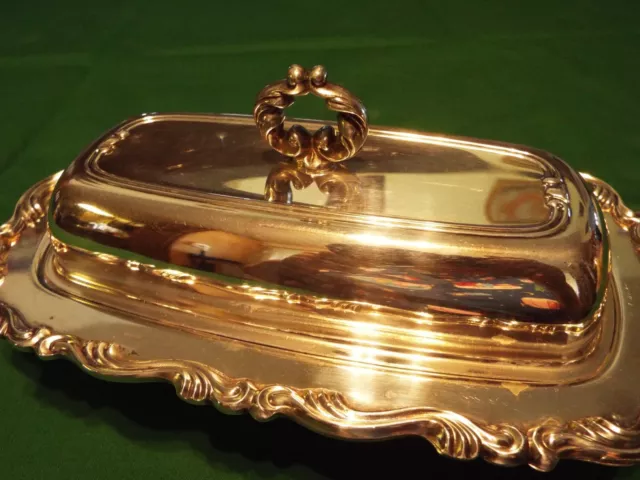 Vintage Silver-Plated Butter Dish Unbranded with Glass Tray