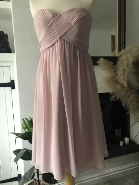 Abito da ballo da damigella d'onore nuovo con etichette rosa scuro rosa scuro taglia 8/10 pezzi £80