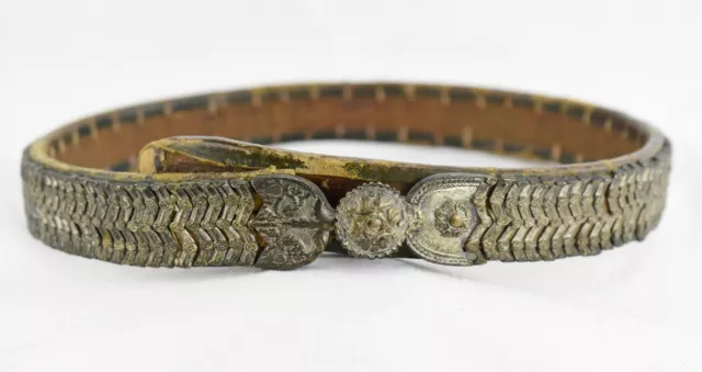 Old Silver Ottoman Macedonian Greek Folk Handmade Belt Buckle Antique VTG