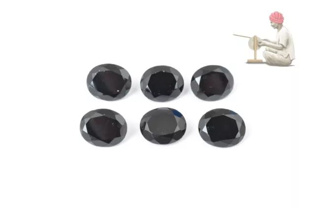 Natural Black Spinel 5x3mm Oval Cut Loose Gemstone Lot 5 Pieces