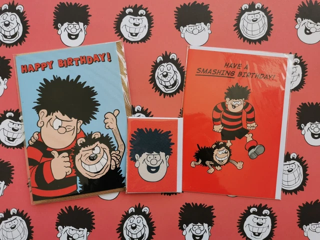 Beano Comic Dennis The Menace & Gnasher Retro Paper, Mini Gift Card Or Card