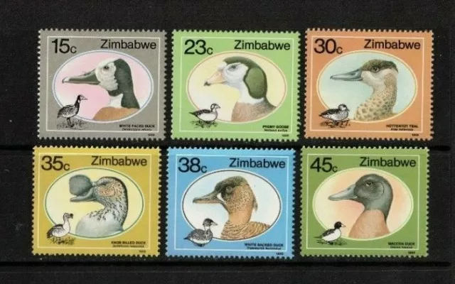 1989 Zimbabwe Birds Stamps SG 743/5 Set of 6 MUH