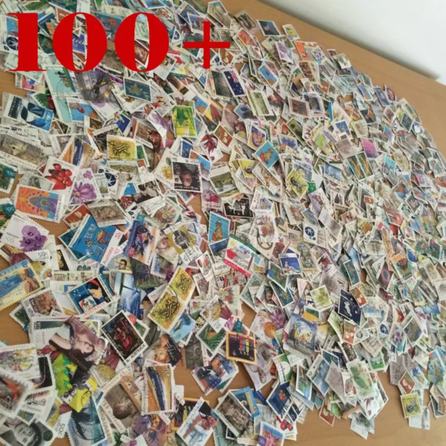 100+ off Paper Mixed Different Australian STAMPS Recent Old BULK Kiloware