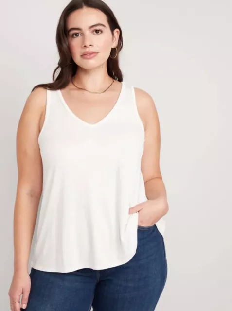 Old Navy Women's Size Small ~ Sleeveless Luxe V-Neck Swing T-Shirt Tank Top NWT